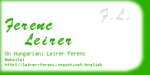 ferenc leirer business card